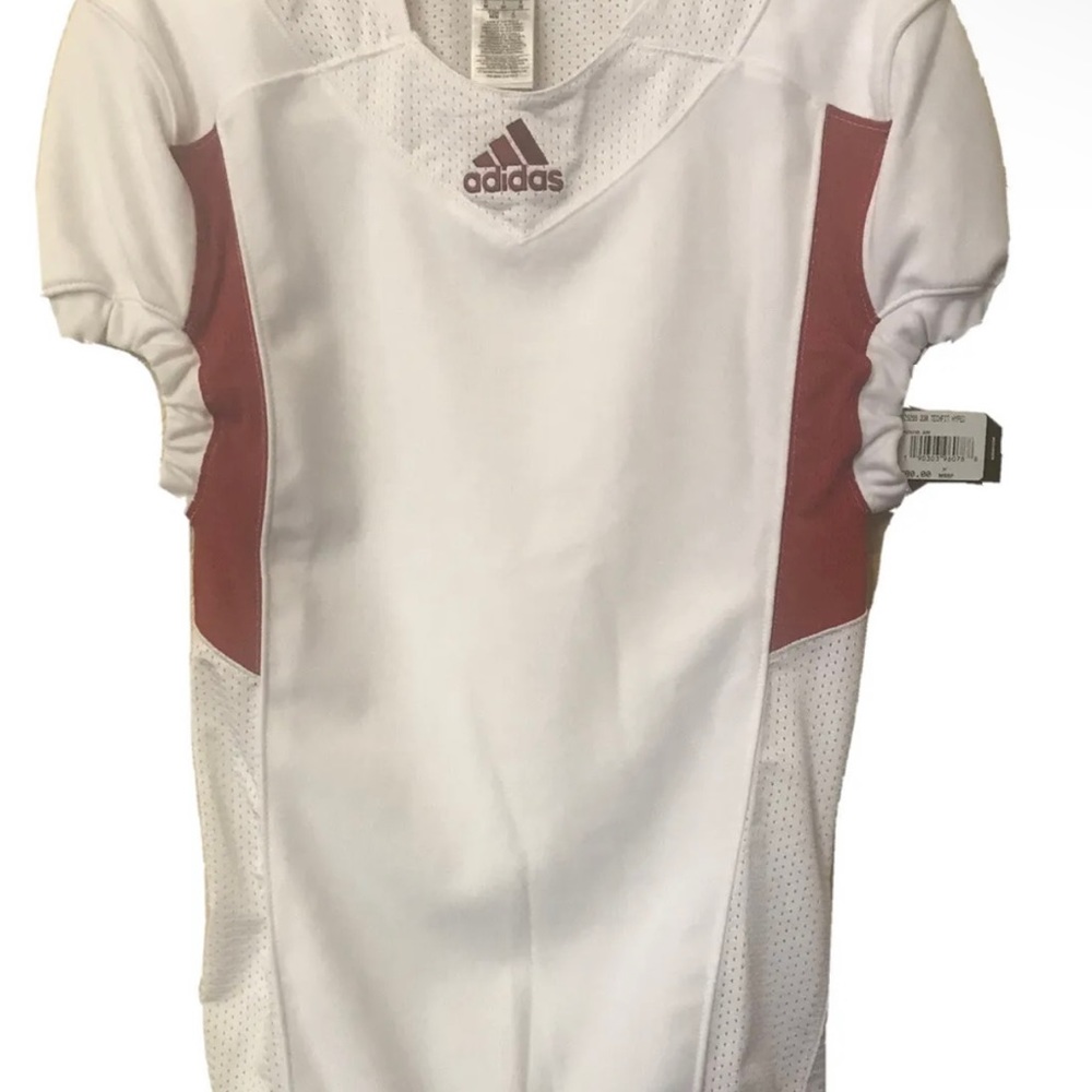 Adidas Techfit Hyped Football Jersey White & Red Accents Men Sz Medium  AZ9299